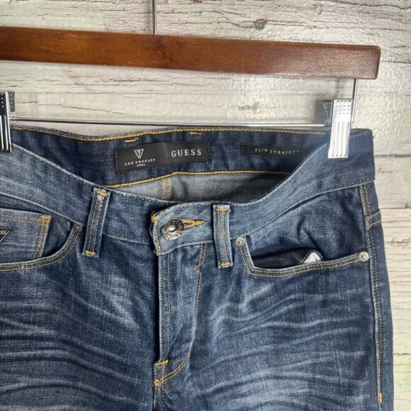 Guess Men's Slim Straight jeans Blue Denim Size size 29 - Picture 5 of 9